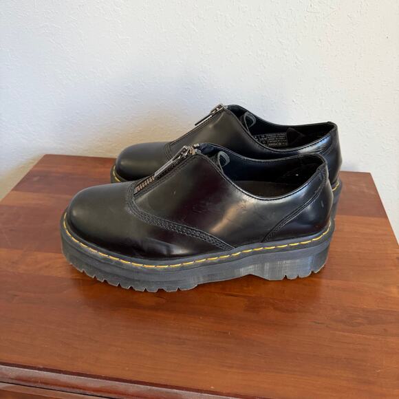 Dr. Martens Aurian II Quad Black Leather Platform Zip Shoe Mens 10 90s Style main image 7